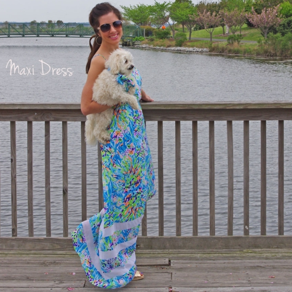 Lilly Pulitzer Deanna Maxi In Sea Soiree Dress XS - Picture 3 of 14